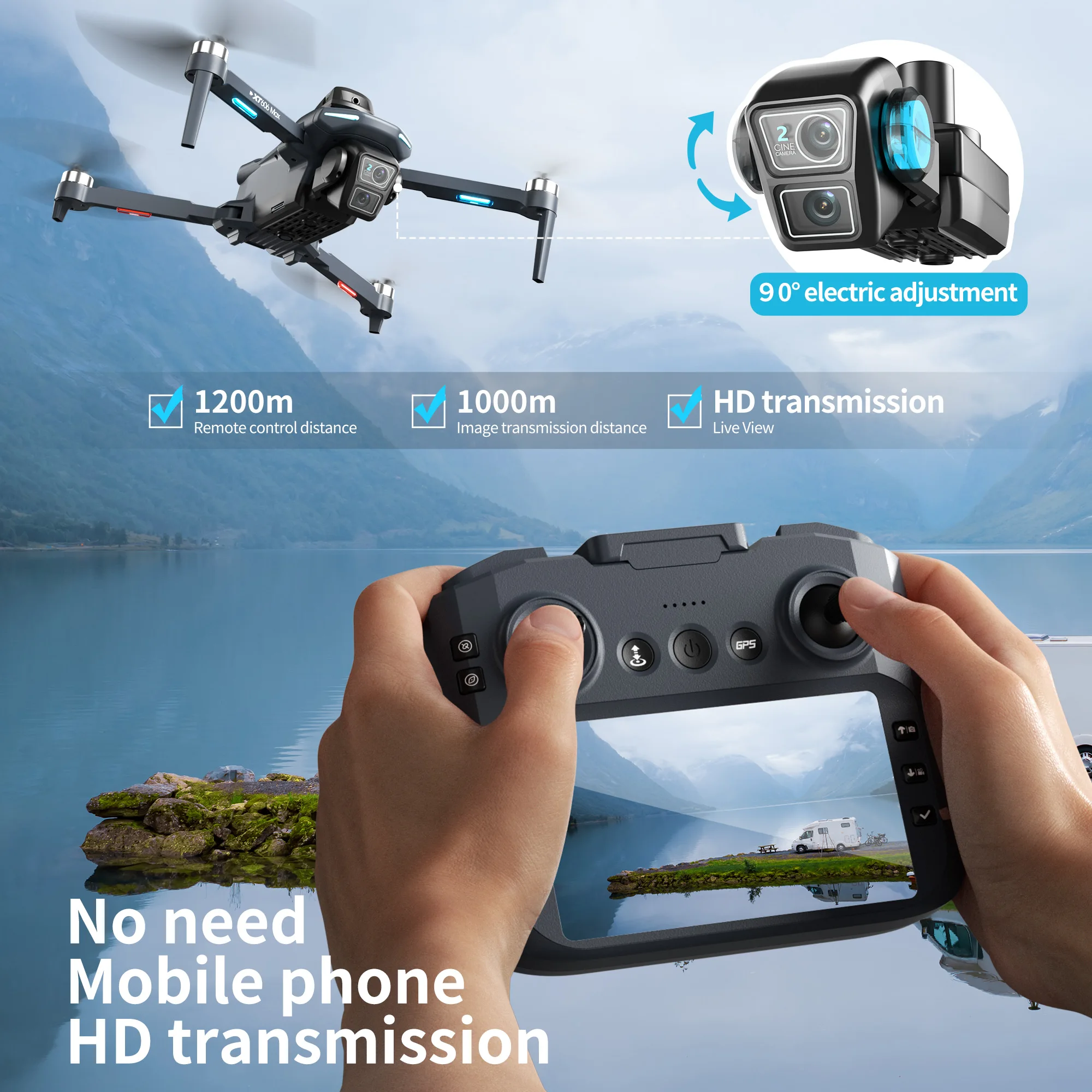 Drone GPS XT606 MAX Asli 4k Pr - Jjrc Drone X12 ulasan dan harga
