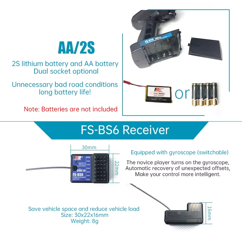 FlySky FS-GT5 dengan FS-BS6 6C - Drone Battery Strap ulasan dan harga